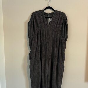 Black Crane Accordion Jumpsuit